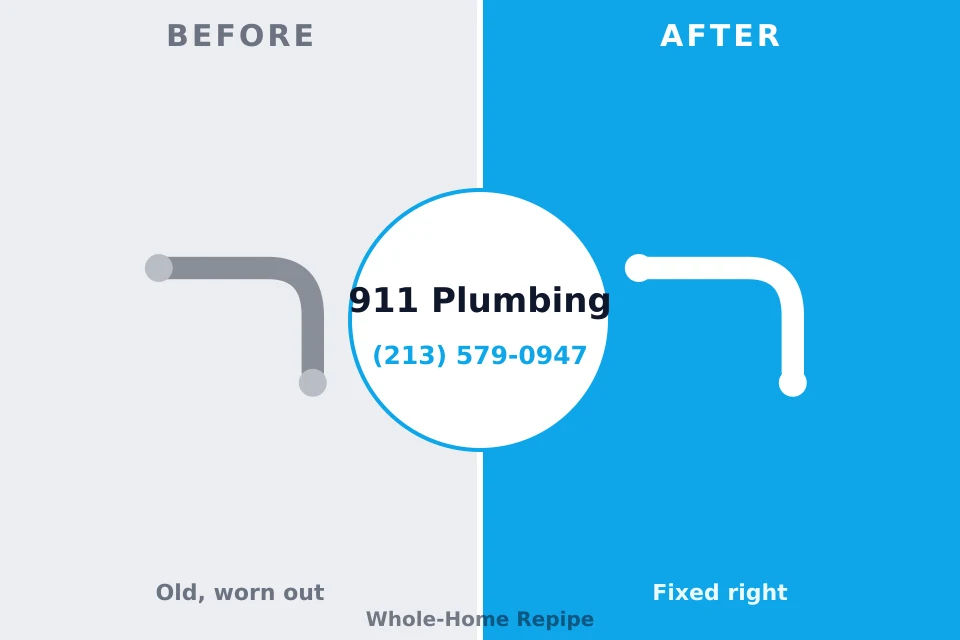 Before and after: plumbing company Lawrence, KS